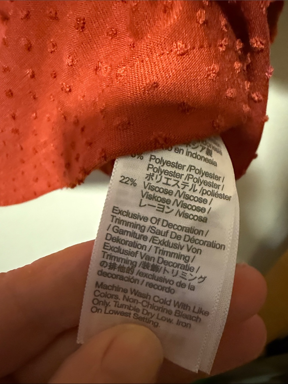 Madewell Red Textured Ruffle-Neck Blouse - Picture 3 of 3